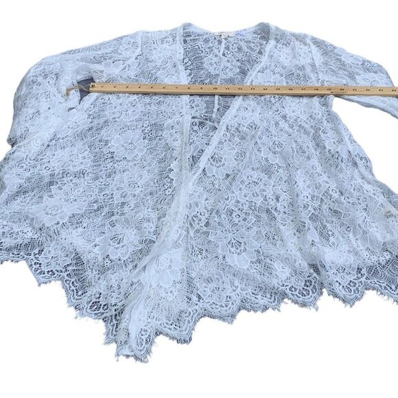 Paper + Tee Women's White Lace Cover Up Duster Size L - Picture 2 of 6